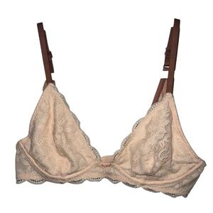 Aerie Bralette Bra 34C Two Toned Pink Lace